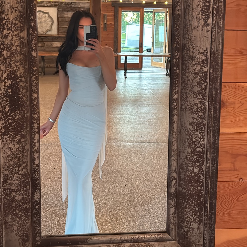 House of CB Light Blue Strapless Dress
